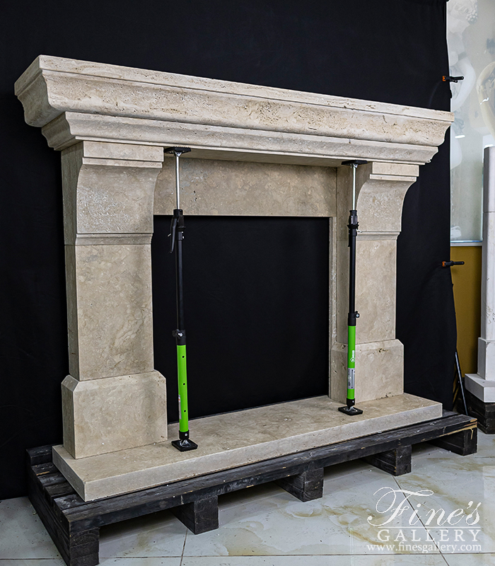 Marble Fireplaces  - Italian Travertine Simplicity Surround - MFP-2316